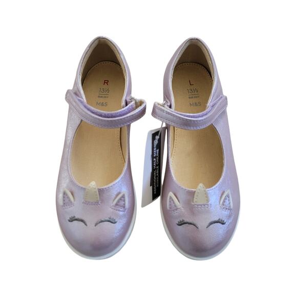 Marks & Spencer Lilac Unicorn Mary Jane Shoes - Picture 1 of 8